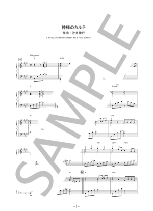 神様のカルテ / 辻井伸行 (ピアノソロ譜)