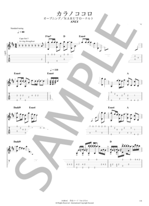 カラノココロ ギター（ソロ） 中級