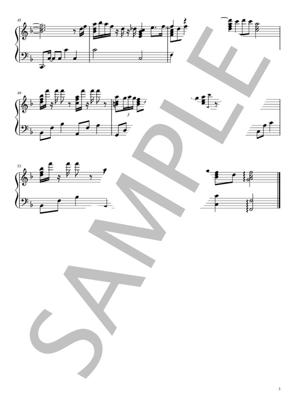 ハッピーサマーウェディング バラードver.(モーニング娘。 / ピアノソロ / 初〜中級） / 初〜中級 - サンプル譜面 3/3