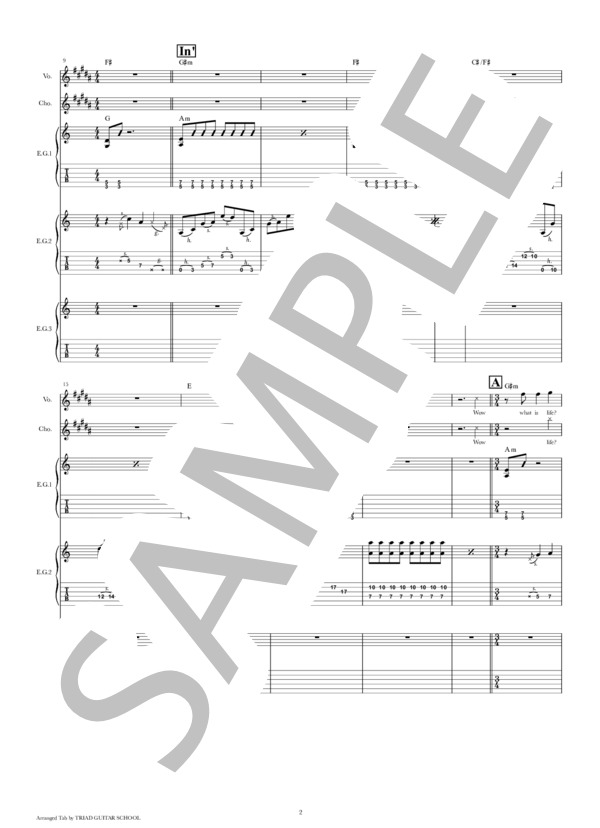 楽譜】ONION! / ギタースコア TAB譜 / ONE OK ROCK (エレキギター