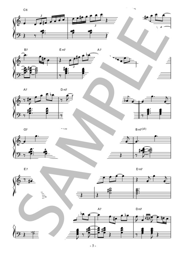 Alice In Wonderland  /  Bill Evans  / ピアノソロ 上級 - サンプル譜面 5/5