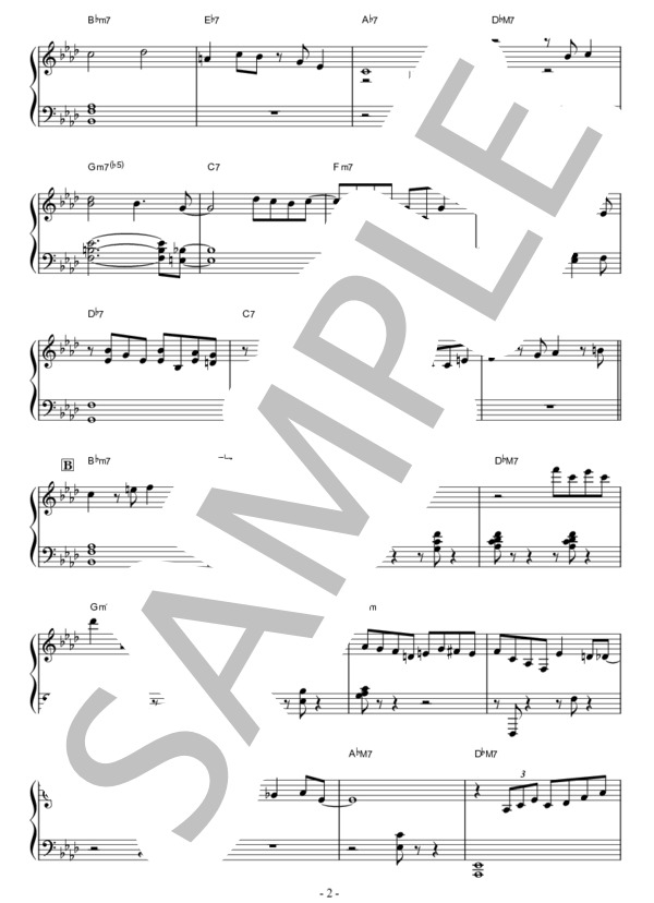 Autumn Leaves  /  Eddie Higgins Trio / ピアノソロ 上級 - サンプル譜面 2/5