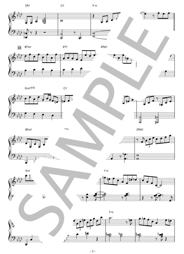 Autumn Leaves  /  Eddie Higgins Trio / ピアノソロ 上級 - サンプル譜面 5/5