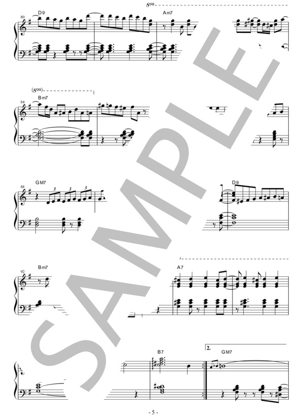 海の見える街  /  久石譲 (久石 譲) / ピアノソロ 中〜上級 - サンプル譜面 5/5