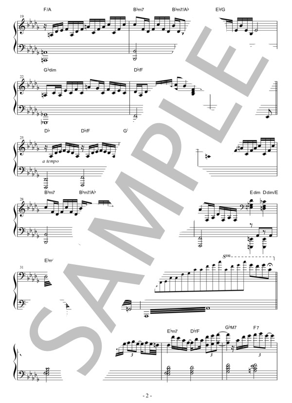 Heart of Cosmos  /  PRIMITIVE ART ORCHESTRA / ピアノソロ 中〜上級 - サンプル譜面 2/5