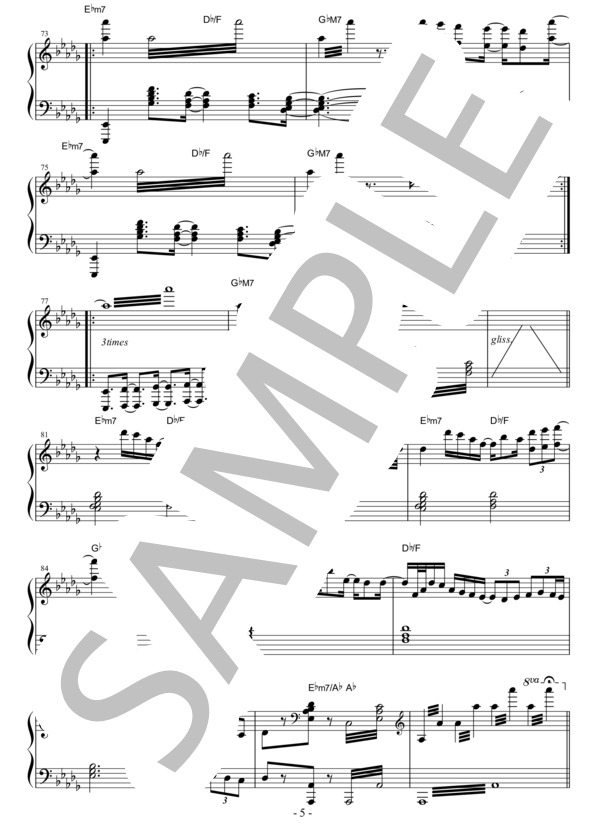 Heart of Cosmos  /  PRIMITIVE ART ORCHESTRA / ピアノソロ 中〜上級 - サンプル譜面 5/5