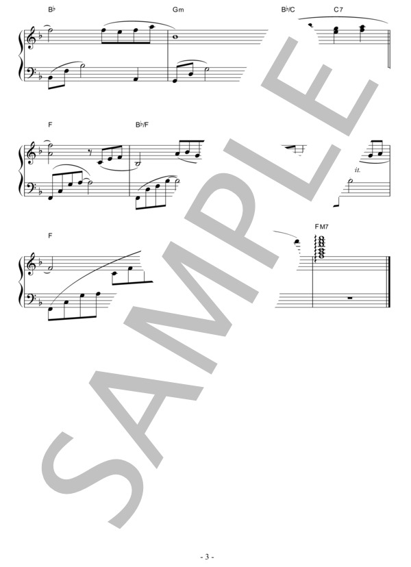 美女と野獣  /  ピアノソロ譜（初級） (ピーボ・ブライソン) / 初級 - サンプル譜面 3/3