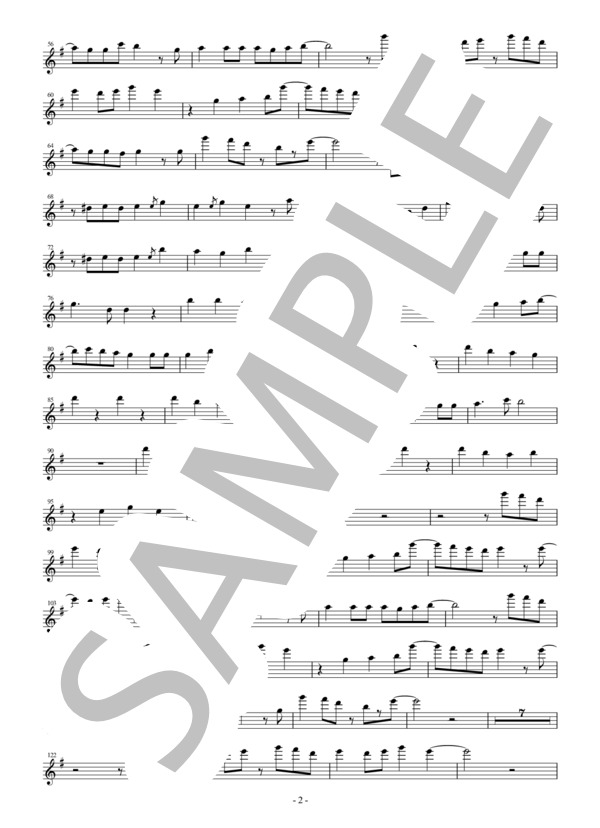 【メロディ譜】雨とペトラ / バルーンin E♭（エスクラリネット・アルトサックスなど） / 中級 - サンプル譜面 2/3