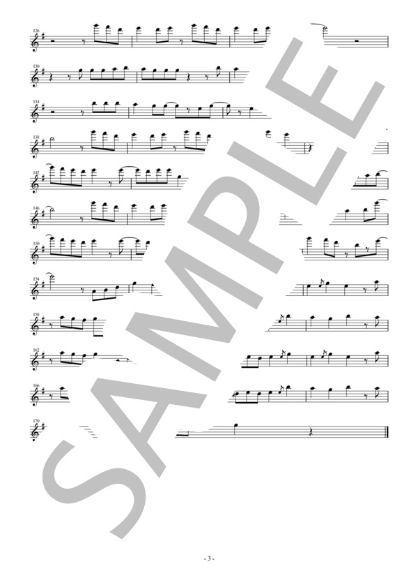 【メロディ譜】雨とペトラ / バルーンin E♭（エスクラリネット・アルトサックスなど） / 中級 - サンプル譜面 3/3