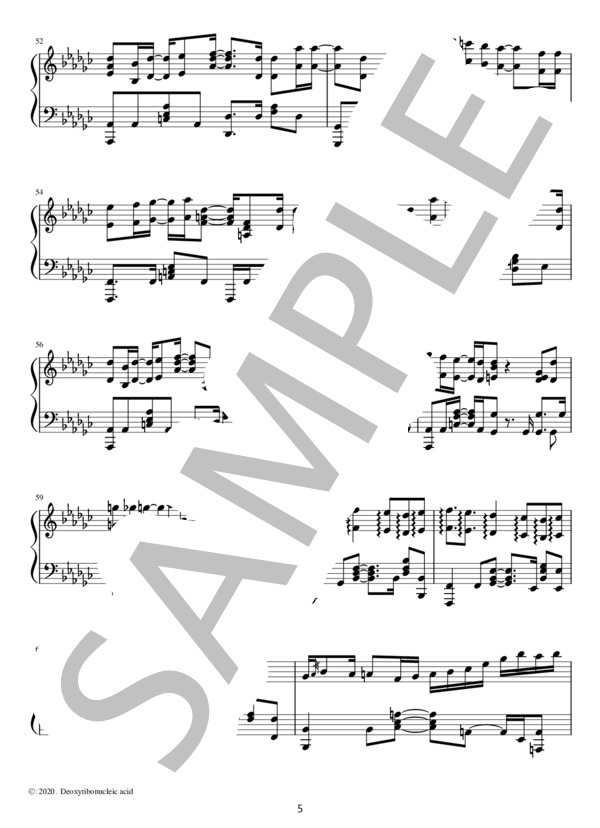 小さな惑星（ピアノソロ中上級） (King Gnu) / 中〜上級 - サンプル譜面 5/5