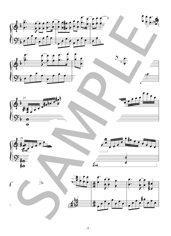 Paradise Lost (pianocafe Kumi) / ピアノソロ 初〜中級 - サンプル譜面 2/3