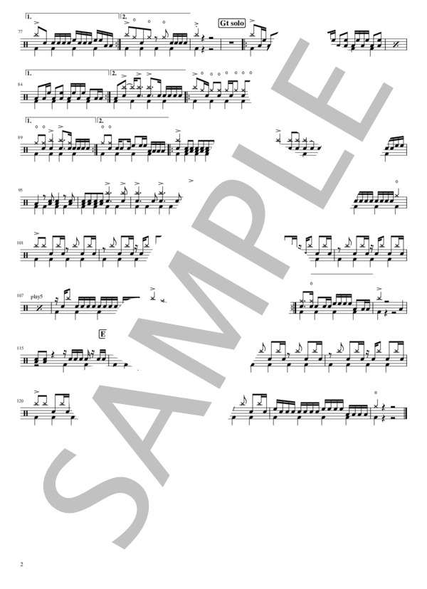 楽譜】ハグルマ / KANA-BOON (ドラム / 中級) - Piascore 楽譜ストア