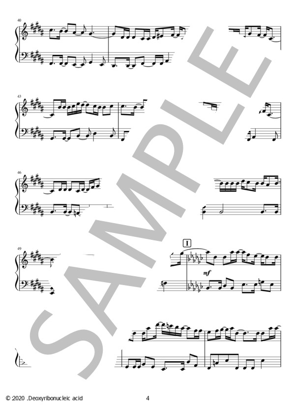 小さな惑星（ピアノソロ初中級） (King Gnu) / 初〜中級 - サンプル譜面 4/5