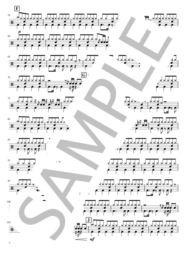 こんなに好きになっちゃっていいの？ (日向坂46) / ドラム 初〜中級 - サンプル譜面 2/3