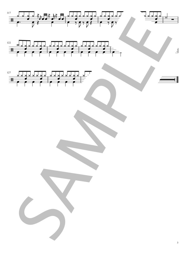 こんなに好きになっちゃっていいの？ (日向坂46) / ドラム 初〜中級 - サンプル譜面 3/3