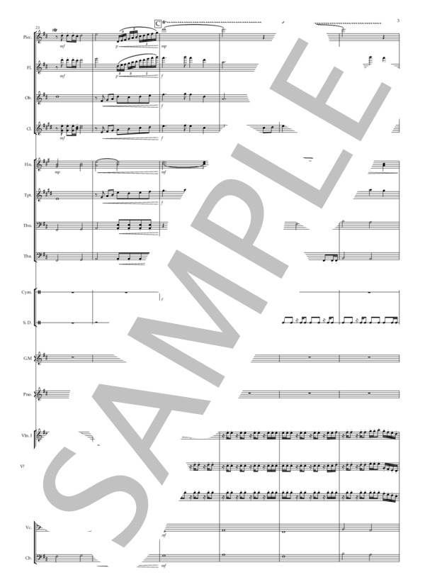 澄み渡る夜空のように (佐川・ヒジリ) / オーケストラ 初〜中級 - サンプル譜面 3/5