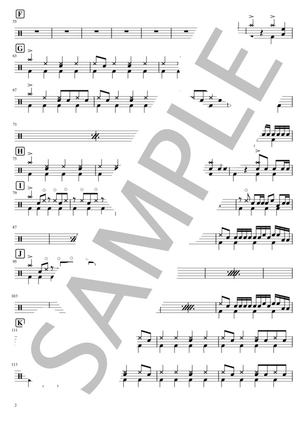 from the edge (LiSA) / ドラム 中級 - サンプル譜面 2/3