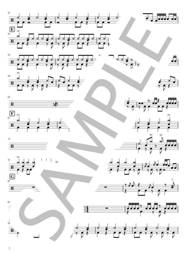 Re:make (ONE OK ROCK) / ドラム 初〜中級 - サンプル譜面 2/3
