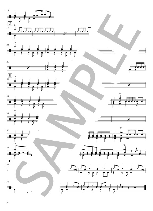 ドラえもん (星野 源) / ドラム 初〜中級 - サンプル譜面 4/4