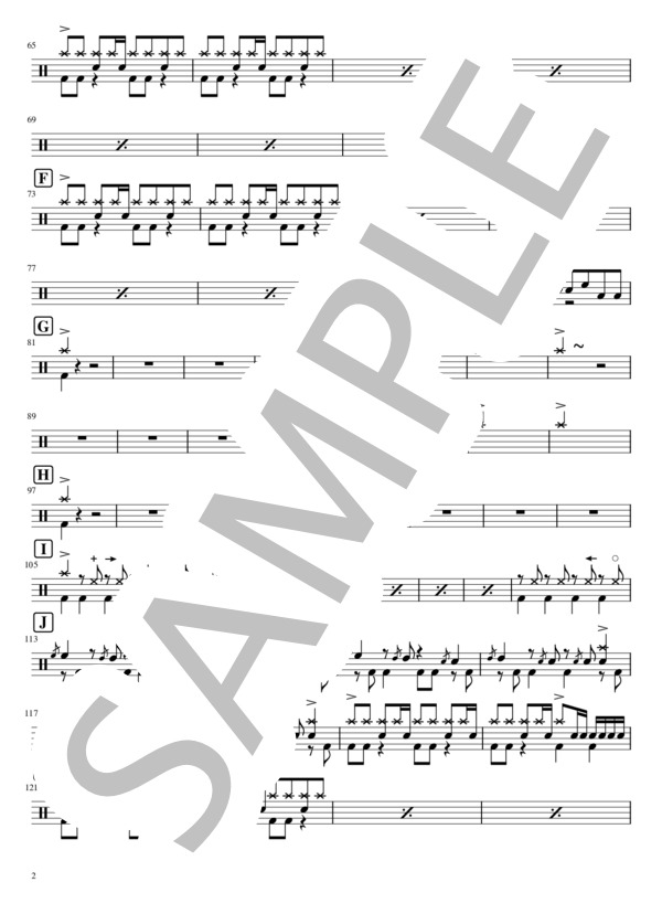 My Landscape (BiSH) / ドラム 初級 - サンプル譜面 2/3