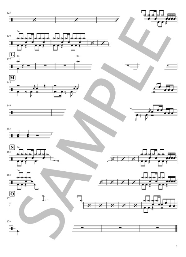 My Landscape (BiSH) / ドラム 初級 - サンプル譜面 3/3