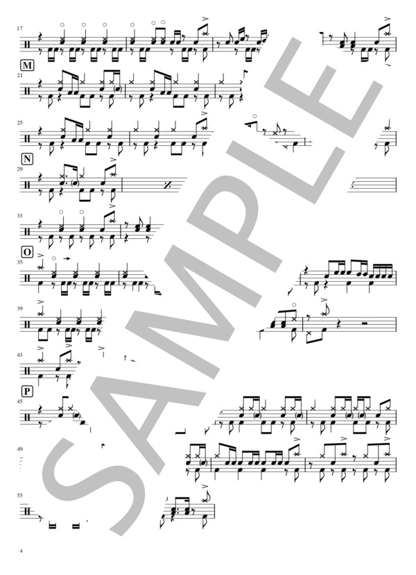 Phantom Joke (UNISON SQUARE GARDEN) / ドラム 中〜上級 - サンプル譜面 4/5