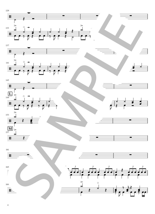 It's a Meaning Of Your Life (SEPTALUCK) / ドラム 初〜中級 - サンプル譜面 4/5