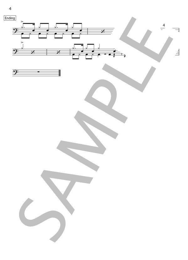 テイクミーアウト / SCANDAL【ほぼ完コピver】ドラム譜 (SCANDAL（内国）) / 中級 - サンプル譜面 4/4