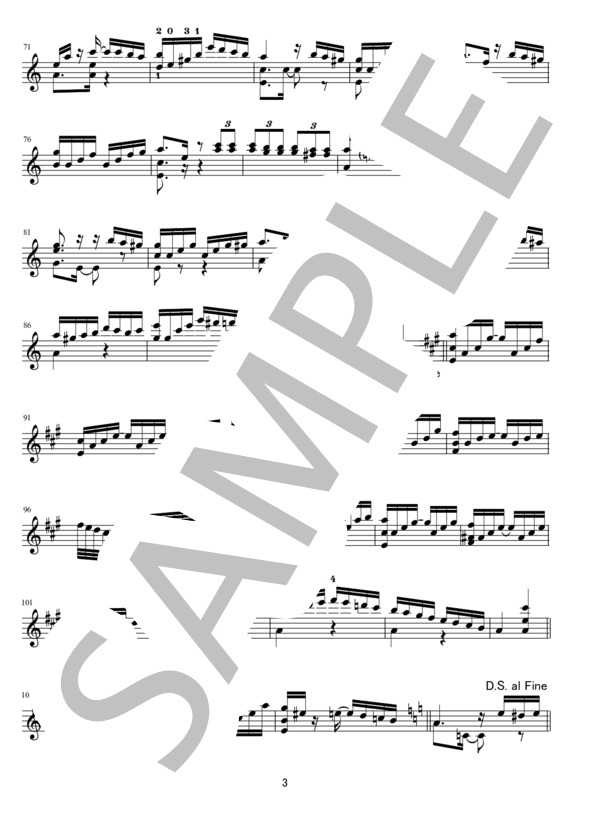 ティコ・ティコ・ノ・フバー（無伴奏マンドリンソロ） (ゼキーニャ・ジ・アブレウ) / 中〜上級 - サンプル譜面 3/3