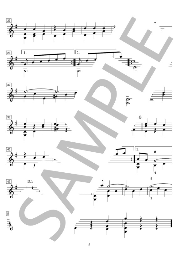 「シエリト・リンド」と「ラ・パロマ」無伴奏マンドリンソロ (セバスチャン・イラディエル) / 中〜上級 - サンプル譜面 2/4