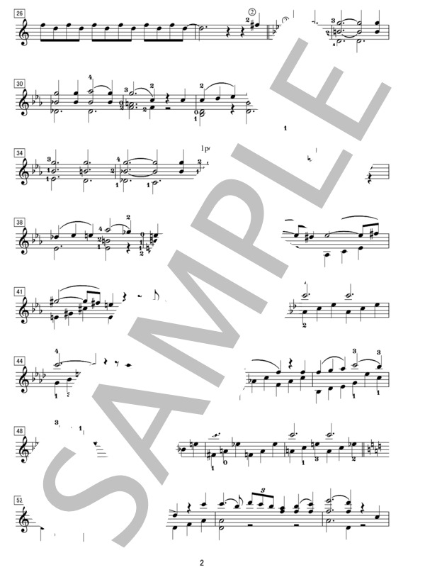 リスト「愛の夢 第3番」無伴奏マンドリンソロ (フランツ・リスト) / 中〜上級 - サンプル譜面 2/3