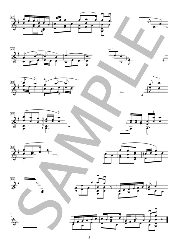 「サンタ・ルチア」無伴奏マンドリンソロ (テオドロ・コットラウ) / 中〜上級 - サンプル譜面 2/2