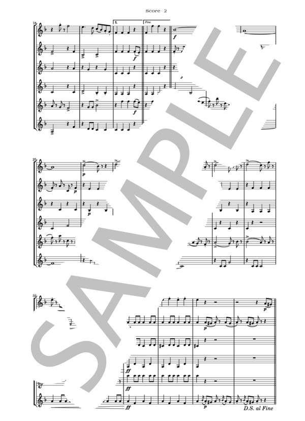 ラデツキー行進曲 トランペット2～6重奏(J.シュトラウス） (ヨハン・シュトラウス1世) / 中〜上級 - サンプル譜面 2/5