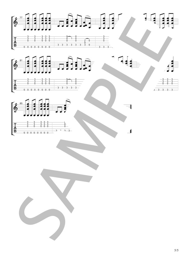 【ギター楽譜】THE POLICE  ※タブ譜付 Every Breath You Take, The Police, guitar TAB[Key=A]「見つめ