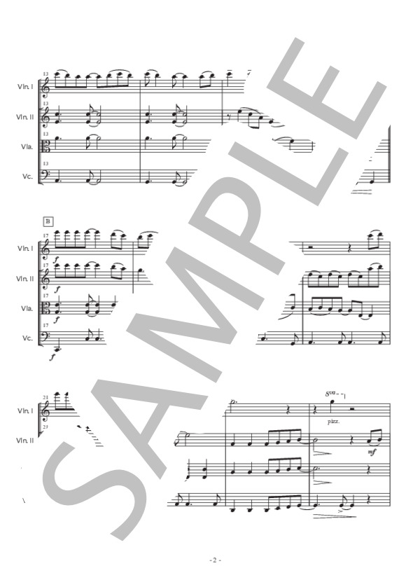 イエスタデイ・ワンス・モア（弦楽四重奏版） (リチャード・カーペンター) / 初級 - サンプル譜面 2/5