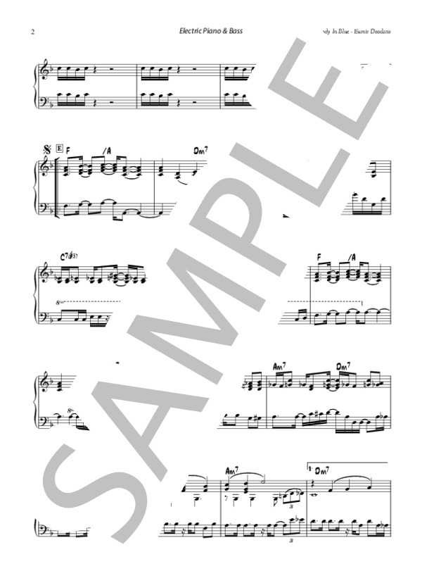 Rhapsody In Blue - Eumir Deodato(エレクトリック・ピアノ＆ベース譜） (エウミール・デオダート) / バンドスコア 中〜上級 - サンプル譜面 2/4