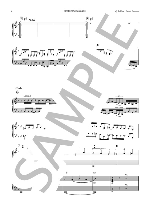 Rhapsody In Blue - Eumir Deodato(エレクトリック・ピアノ＆ベース譜） (エウミール・デオダート) / バンドスコア 中〜上級 - サンプル譜面 4/4