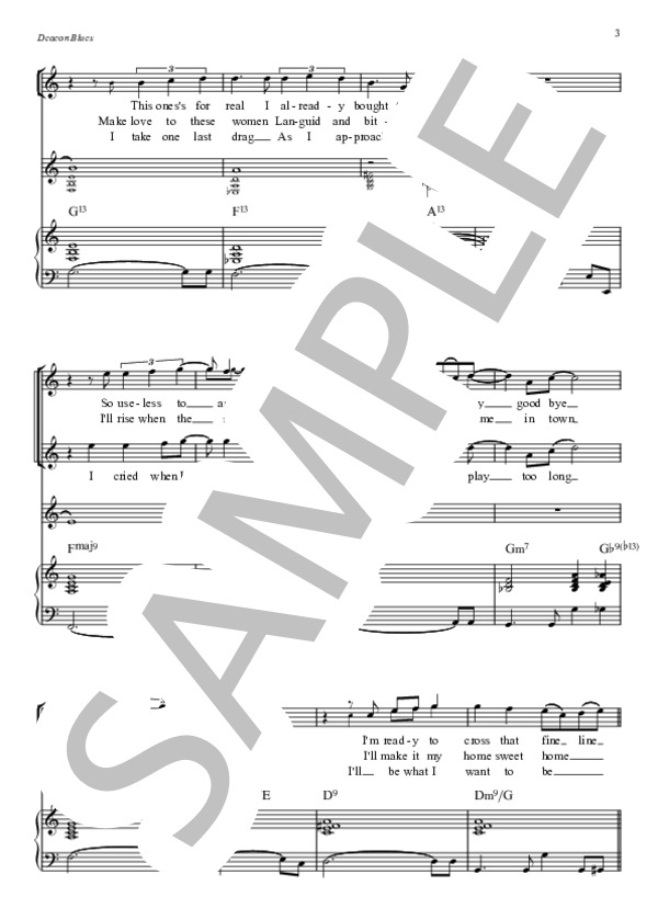 Deacon Blues - Steely Dan(バンド用コンデンス・スコア、サックス・ソロ完全コピー） (スティーリー・ダン) / バンドスコア 中級 - サンプル譜面 3/5