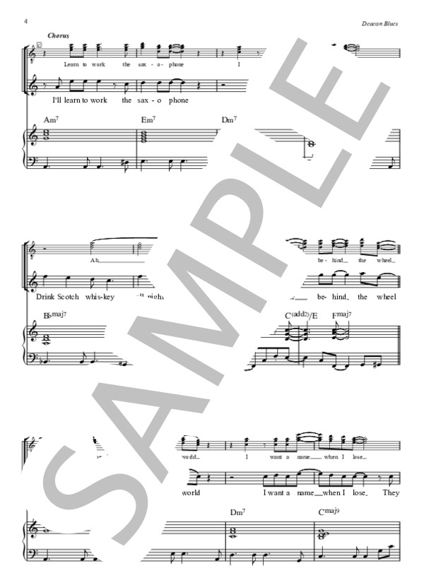 Deacon Blues - Steely Dan(バンド用コンデンス・スコア、サックス・ソロ完全コピー） (スティーリー・ダン) / バンドスコア 中級 - サンプル譜面 4/5