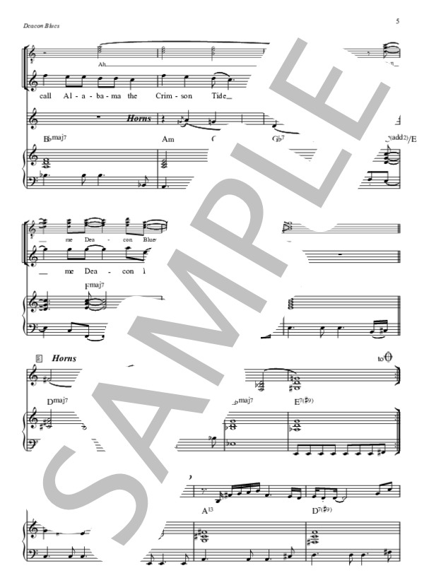 Deacon Blues - Steely Dan(バンド用コンデンス・スコア、サックス・ソロ完全コピー） (スティーリー・ダン) / バンドスコア 中級 - サンプル譜面 5/5