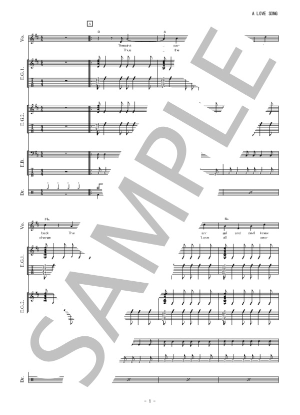 A LOVE SONG (HAWAIIAN6) / バンドスコア 初〜中級 - サンプル譜面 2/5