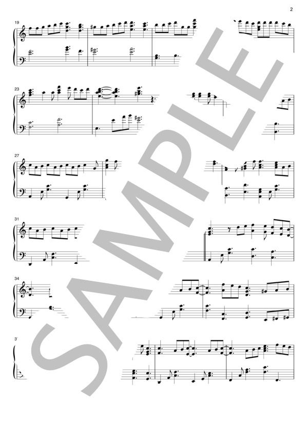 【動画あり】#302 (平井 堅) / ピアノソロ 初級 - サンプル譜面 2/3