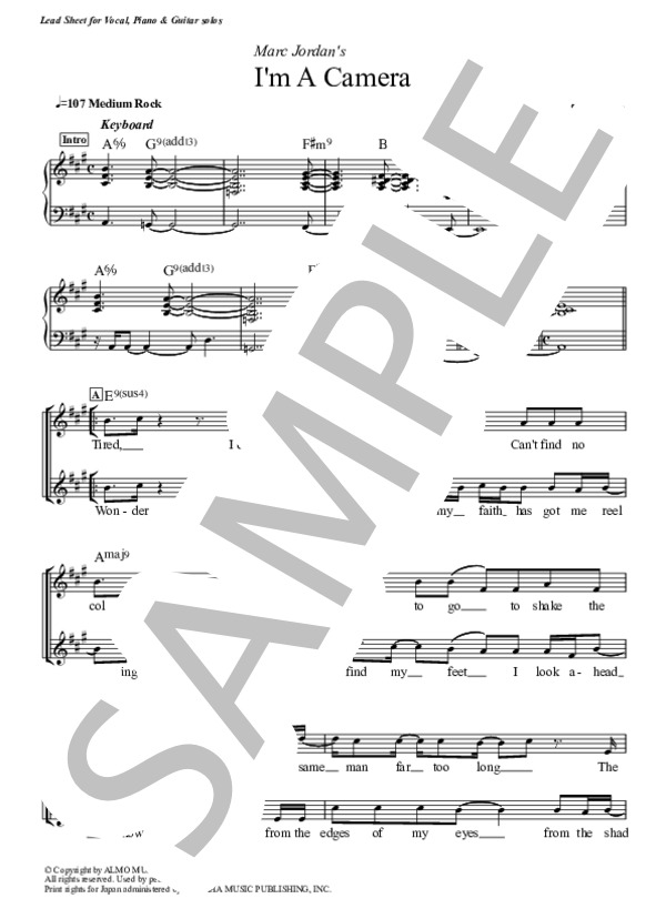 ★楽譜/ムーンライダース/カメラ＝万年筆/MOONRIDERS/バンドスコア ☆楽譜/ムーンライダース/カメラ＝万年筆/MOONRIDERS/バンドスコア