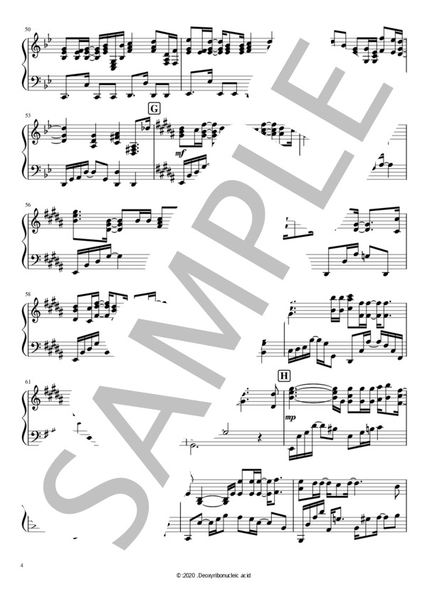 冬空三代目 J SOUL BROTHERS from EXILE TRIBE【ピアノソロ中上級】 (三代目 J Soul Brothers from EXILE TRIBE) / 中〜上級 - サンプル譜面 4/5