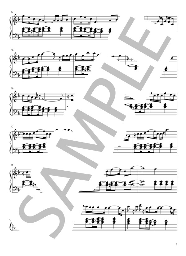 宿命（初心者向け） (Official髭男dism) / ピアノソロ 入門 - サンプル譜面 3/5