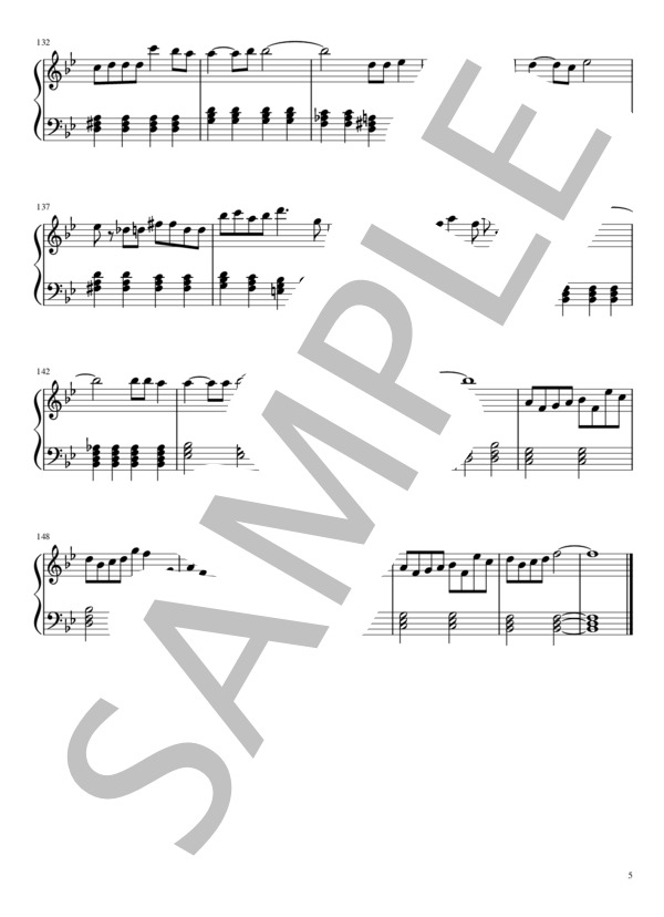 パラボラ（初心者向け） (Official髭男dism) / ピアノソロ 入門 - サンプル譜面 5/5