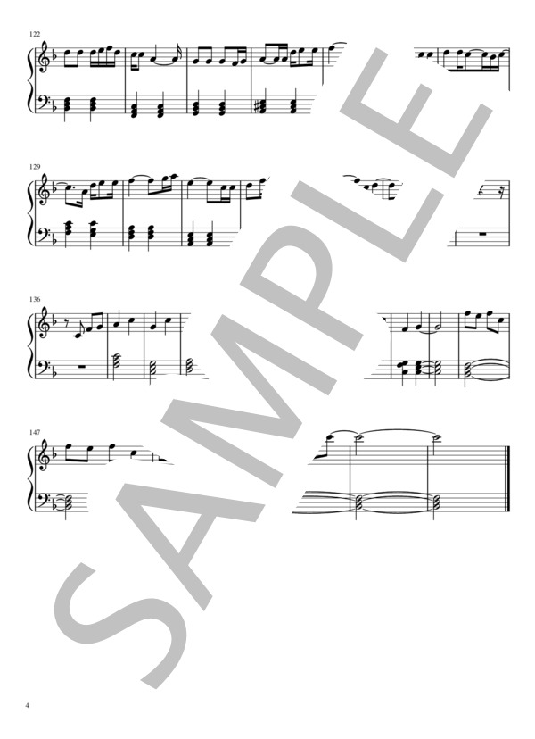 虹（初心者向け） (石崎 ひゅーい) / ピアノソロ 入門 - サンプル譜面 4/4