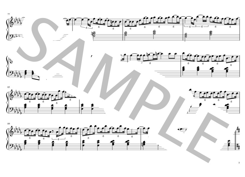 白日（初心者向け） (King Gnu) / ピアノソロ 入門 - サンプル譜面 5/5