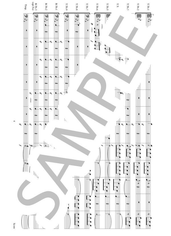 symphony no.5 1st movement / L.V.Beethoven for 12 trombones and timpani (ルートヴィヒ・ヴァン・ベートーヴェン) / トロンボーン 中〜上級 - サンプル譜面 4/5