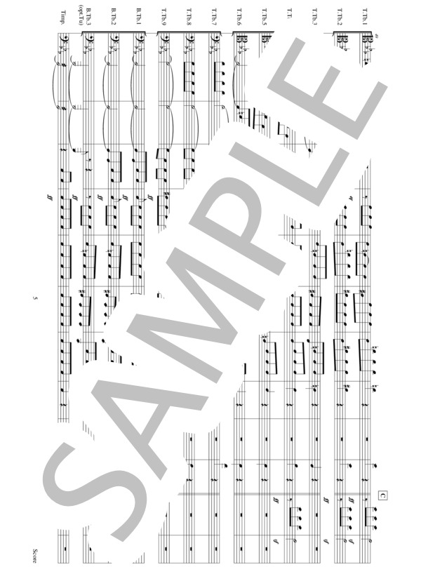 symphony no.5 1st movement / L.V.Beethoven for 12 trombones and timpani (ルートヴィヒ・ヴァン・ベートーヴェン) / トロンボーン 中〜上級 - サンプル譜面 5/5